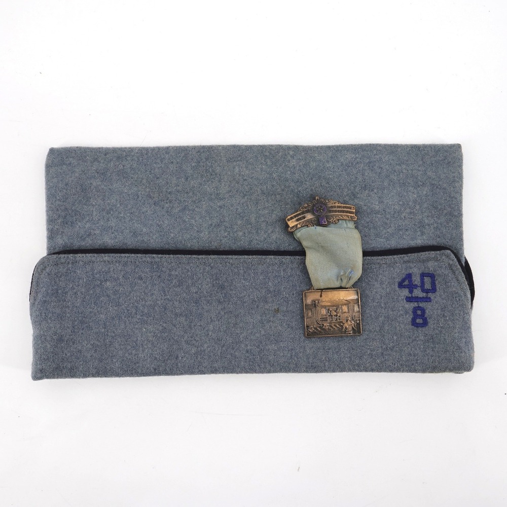 Vintage 1950s American Legion 40 & 8 Georgia Post 567 Garrison Cap Grey 6 7/8